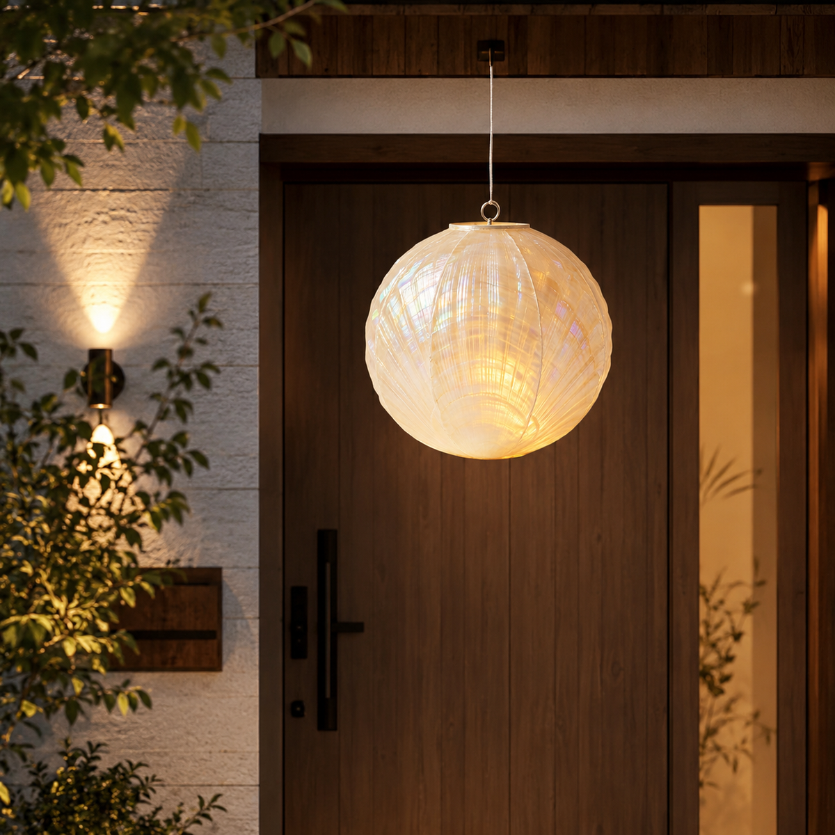 Shell‑Texture Spherical Hanging Lantern