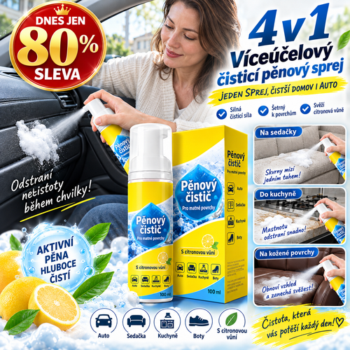 JEN DNES 80% SLEVA｜Creawel® 4v1 enzymatický pěnový čistič – Kuchyně, auto, pohovka i boty, jedna láhev zvládne všechno