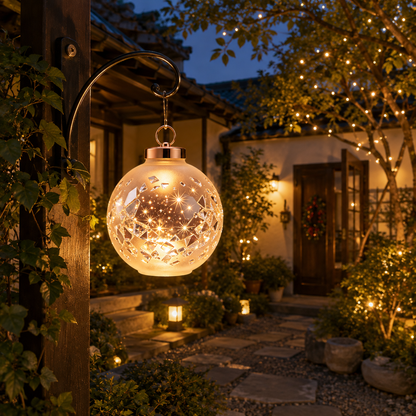 Diamond‑Etched Glass Ball Hanging Lantern