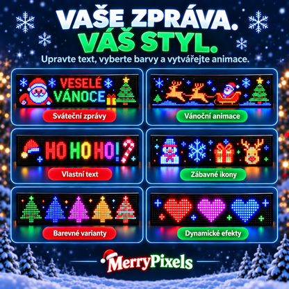 BILLHOL® 🎄Vánoční LED displej do zadního okna auta 2026 – Limitovaná vánoční edice s animovanými motivy a chytrým ovládáním přes aplikaci
