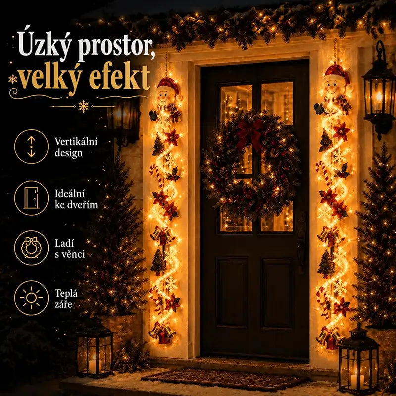 BILLHOL® 🎉Zářivá vánoční kaskáda – Luxusní LED dekorace s hřejivým světlem | 6 kouzelných vánočních motivů