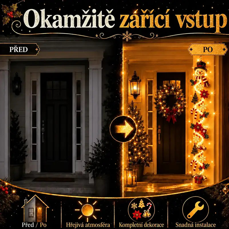 BILLHOL® 🎉Zářivá vánoční kaskáda – Luxusní LED dekorace s hřejivým světlem | 6 kouzelných vánočních motivů