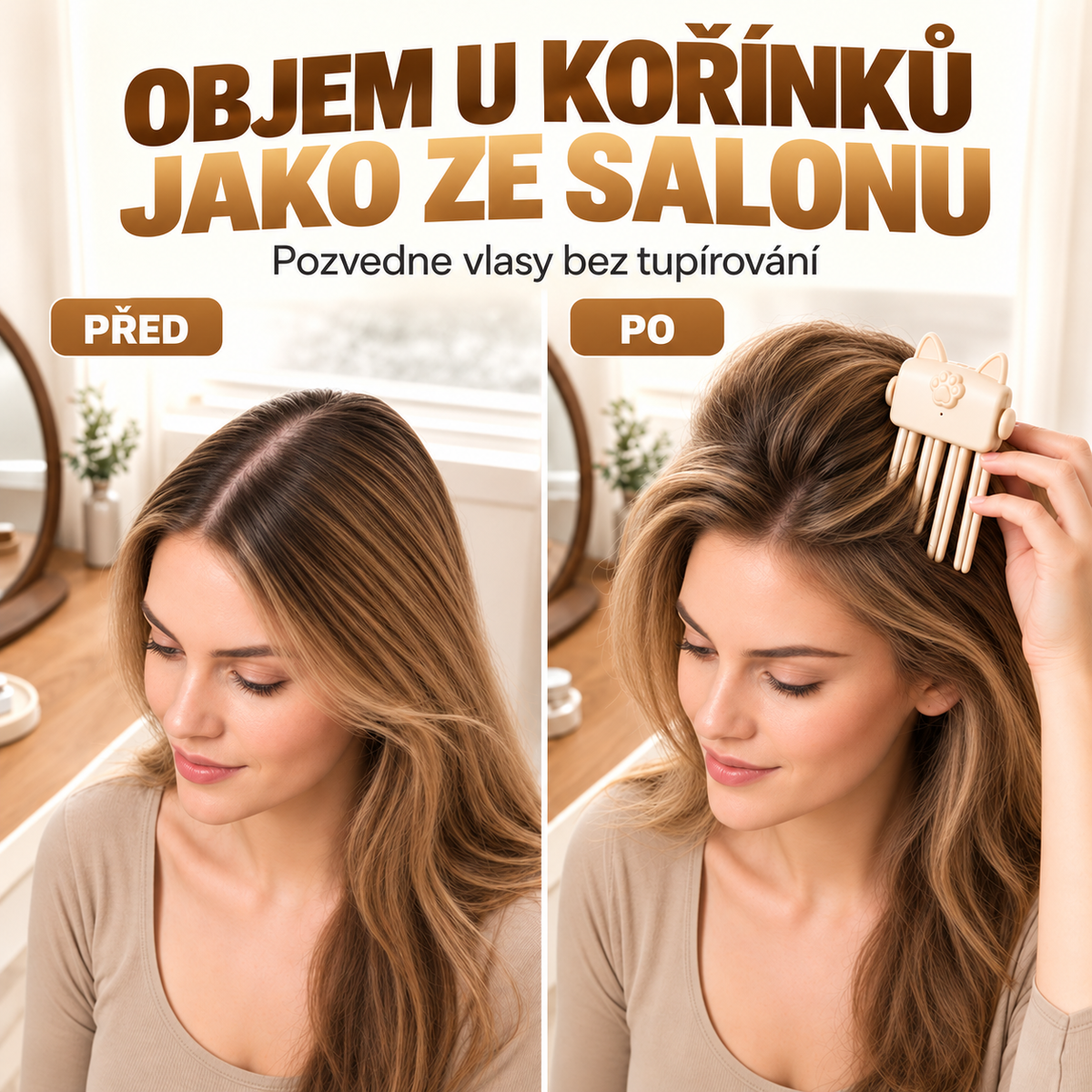 🎉 Více než 50 000 prodaných kusů | BILLHOL® 🙆‍♀️ Prémiová bezdrátová spona pro objem vlasů – přirozené nadzvednutí od kořínků a viditelně bohatší účes