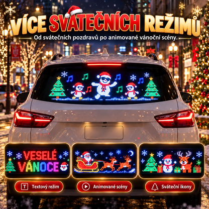 BILLHOL® 🎄Vánoční LED displej do zadního okna auta 2026 – Limitovaná vánoční edice s animovanými motivy a chytrým ovládáním přes aplikaci