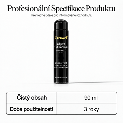 ⏳🔥 ČASOVĚ OMEZENÁ SLEVA 70 %! ⏰ Creawel® RootLift AirVolume Stylingový Sprej S Broskvovou Vůní – Okamžitý Objem Od Kořínků, Plnější Vzhled Vlasů A Pružná Fixace Po Celý Den