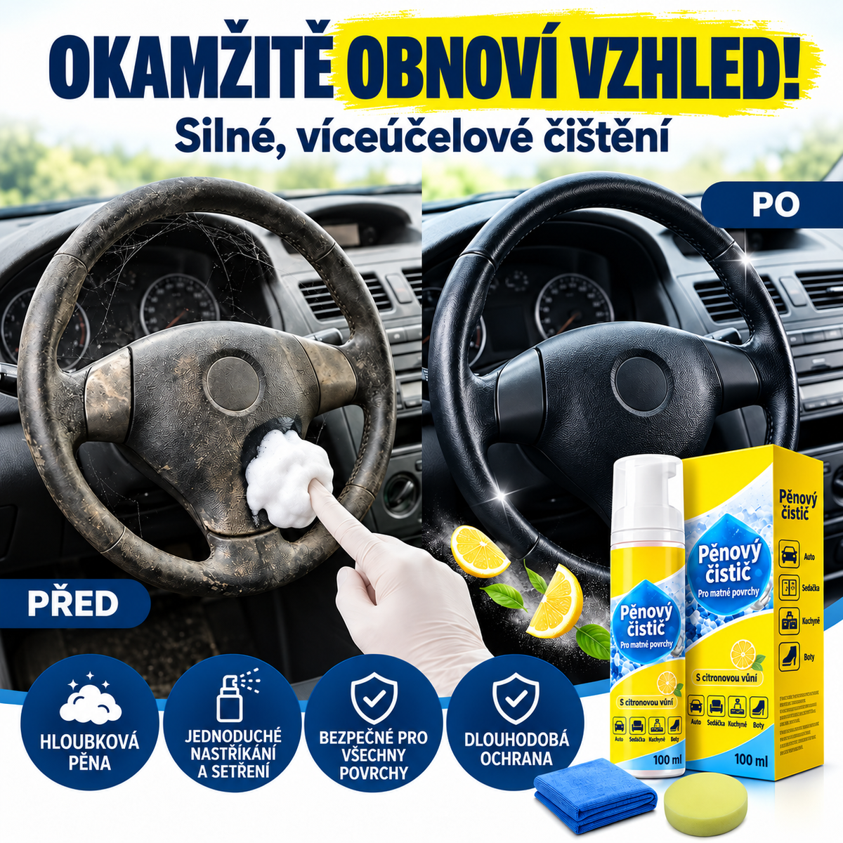 JEN DNES 80% SLEVA｜Creawel® 4v1 enzymatický pěnový čistič – Kuchyně, auto, pohovka i boty, jedna láhev zvládne všechno
