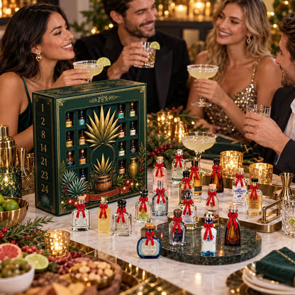 BILLHOL® 🎄Adventní kalendář 2026 – 24 dní vánočních překvapení s originálními mini lahvičkami ve stylu tequily