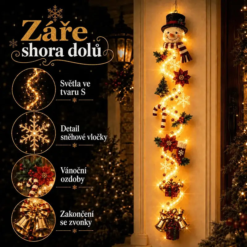 BILLHOL® 🎉Zářivá vánoční kaskáda – Luxusní LED dekorace s hřejivým světlem | 6 kouzelných vánočních motivů